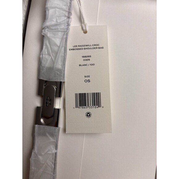 Tory Burch Lee Radziwill Croc-embossed Leather Shoulder Bag Blanc White New $949 - Picture 11 of 11